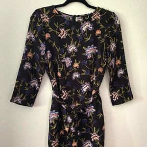H&M floral long sleeve shift dress